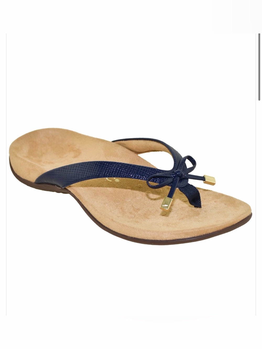 Vionic Women's Rest Bella II Lizard Flip Flop Sandal Navy Size: 8